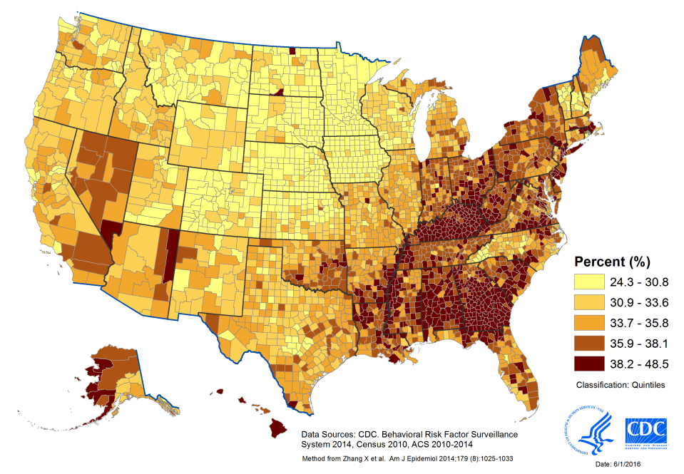 Prevalence of Sleep Deprivation by US Country - Sleep Statistics 